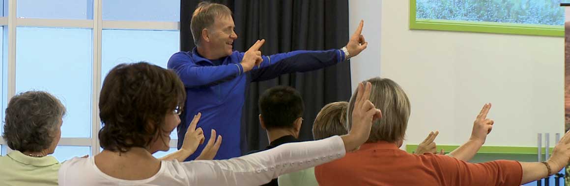 Dru Yoga teacher training course instructor, John Jones, teaching yoga