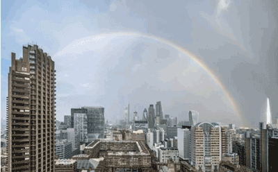 Rainbow over London after London Bridge attack, 2017